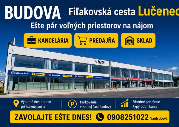 Na prenájom priestory s výbornou dostupnosťou
